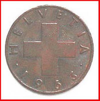 Schweizer Münze - 2 Rappen - 1963