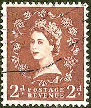 028 England - Postage Revenue - Wert 2 d