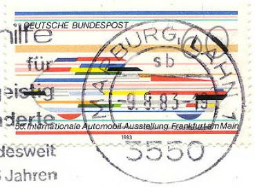 296 Deutsche Bundespost - Wert 60 - 50. Internationale Automobil-Ausstellung Frankfurt am Main