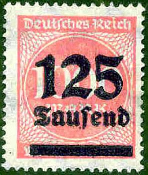 061 Deutsches Reich - Wert 125 Tausend - ehemaliger Wert 1000 Mark