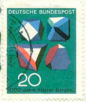 040 Deutsche Bundespost - Wert 20 - 1000 Jahre Harzer Bergbau