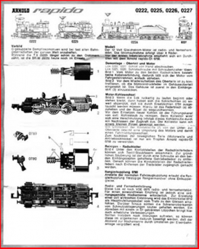 Arnold Rapido - Montageanleitung (2) - für Motoren der Lokomotiven 0222, 0225, 0226 und 0227