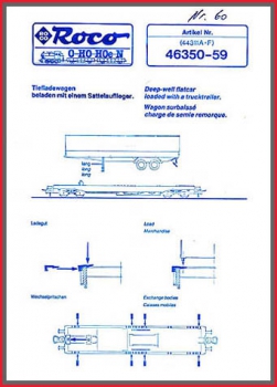 Roco H0 Montageanleitung (1) - für Tiefladewagen 46350 bis 46359 - Original