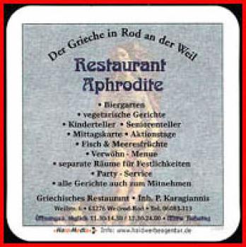 Bierdeckel - Restaurant Aphrodite - Weilrod-Rod