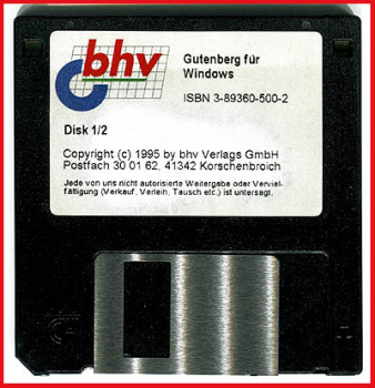 Diskette - Gutenberg für Windows - Disk 1