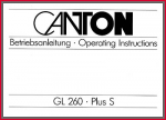 Canton - Betriebsanleitung (2) - für Lautsprecher GL 260