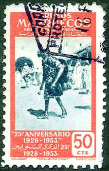 001 Spanien - Orreos Mapruecos - Wert 50 CTS - 25. Aniversario