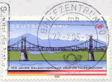 037 Deutschland - Wert 55 - 100 Jahre Salzachbrücke Laufen-Oberndorf