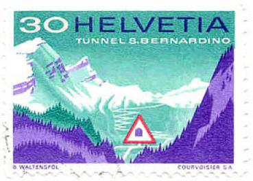 087 Schweiz - Helvetia - Wert 30 - Tunnel S. Bernardino