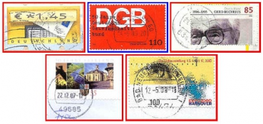 Deutschland (110) - fünf gestempelte Briefmarken verschiedene Werte