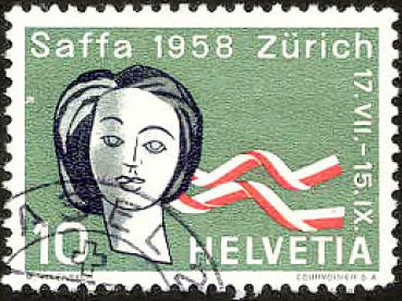 137 Schweiz - Helvetia - Wert 10 - Saffa 1958 Zürich