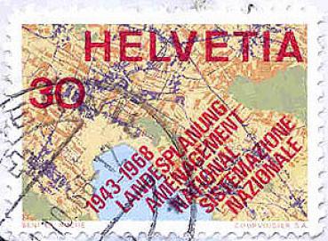 082 Schweiz - Helvetia - Wert 30 - Landesplanung