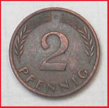 Bundesrepublik Deutschland - 2 Pfennig - Serie D 1966