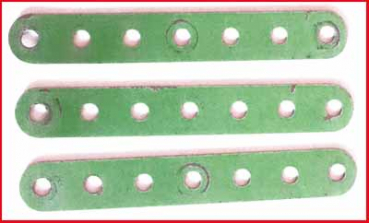 Märklin Metallbaukasten - Flachbänder 1/7 (1b) - drei Stück je sieben Loch lang