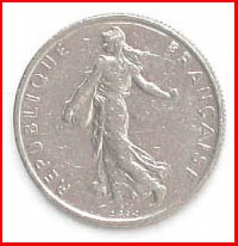 Französische Münze - 1/2 Franc - 1977