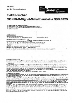 Hartel Anschlußanleitung für Signal-Schaltbaustein SSB 3320