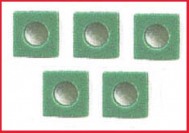 Brawa - 5 Stück Signalplatten 9056 (2) - rechteckig Farbe grün - mit Bohrung