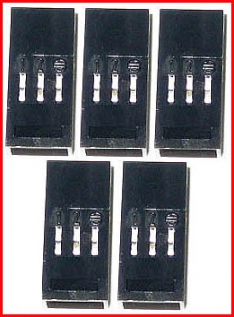 Roco - fünf Stück Stecker 0973 B - (10603) - für 3-adrige Flachbandkabel