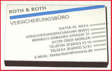 Zündholzschachtel (4) - Roth & Roth Versicherungsbüro